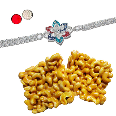 "Rakhi -  SIL-6150 A (Single Rakhi), 250gms of KajuPakam - Click here to View more details about this Product